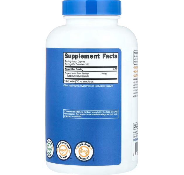 Maca Root 180 Servicios Nutricost