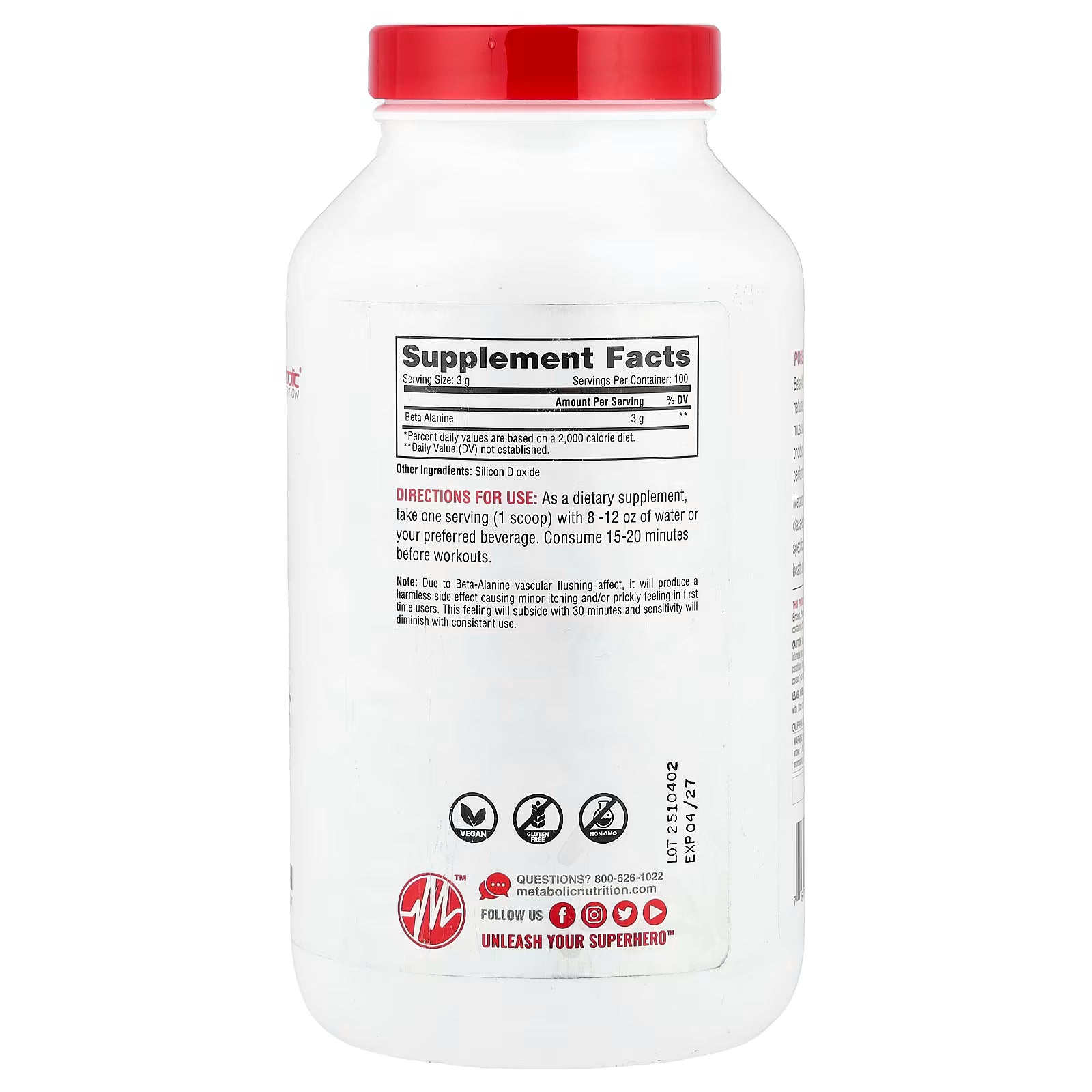 Beta-Alanine 300gr Metabolic Nutrition