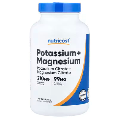 Potassium + Magnesium 240 Capsulas Nutricost