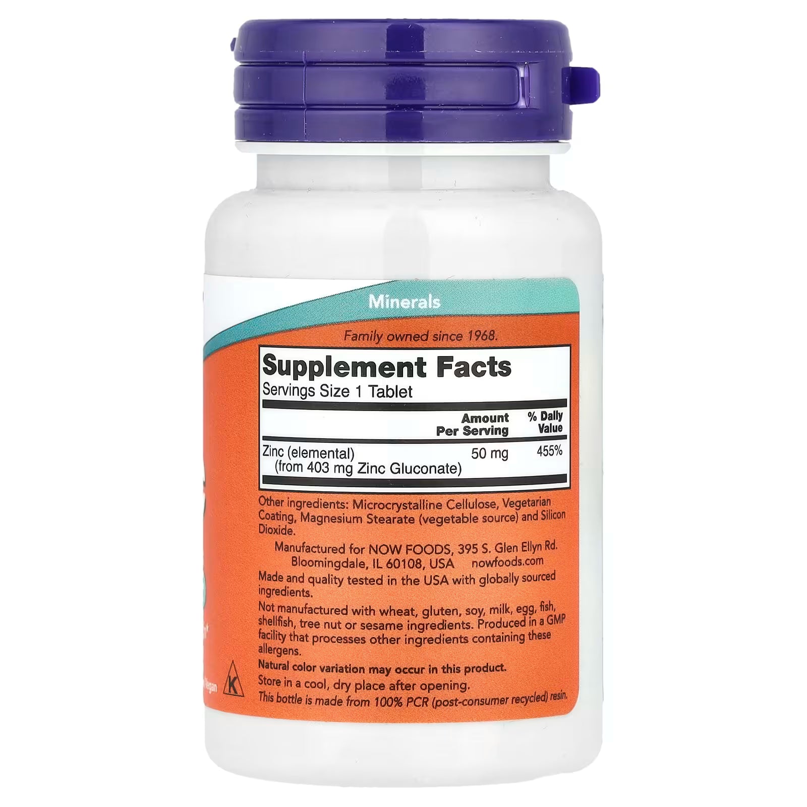 Zinc 50 mg 100 Capsulas NOW