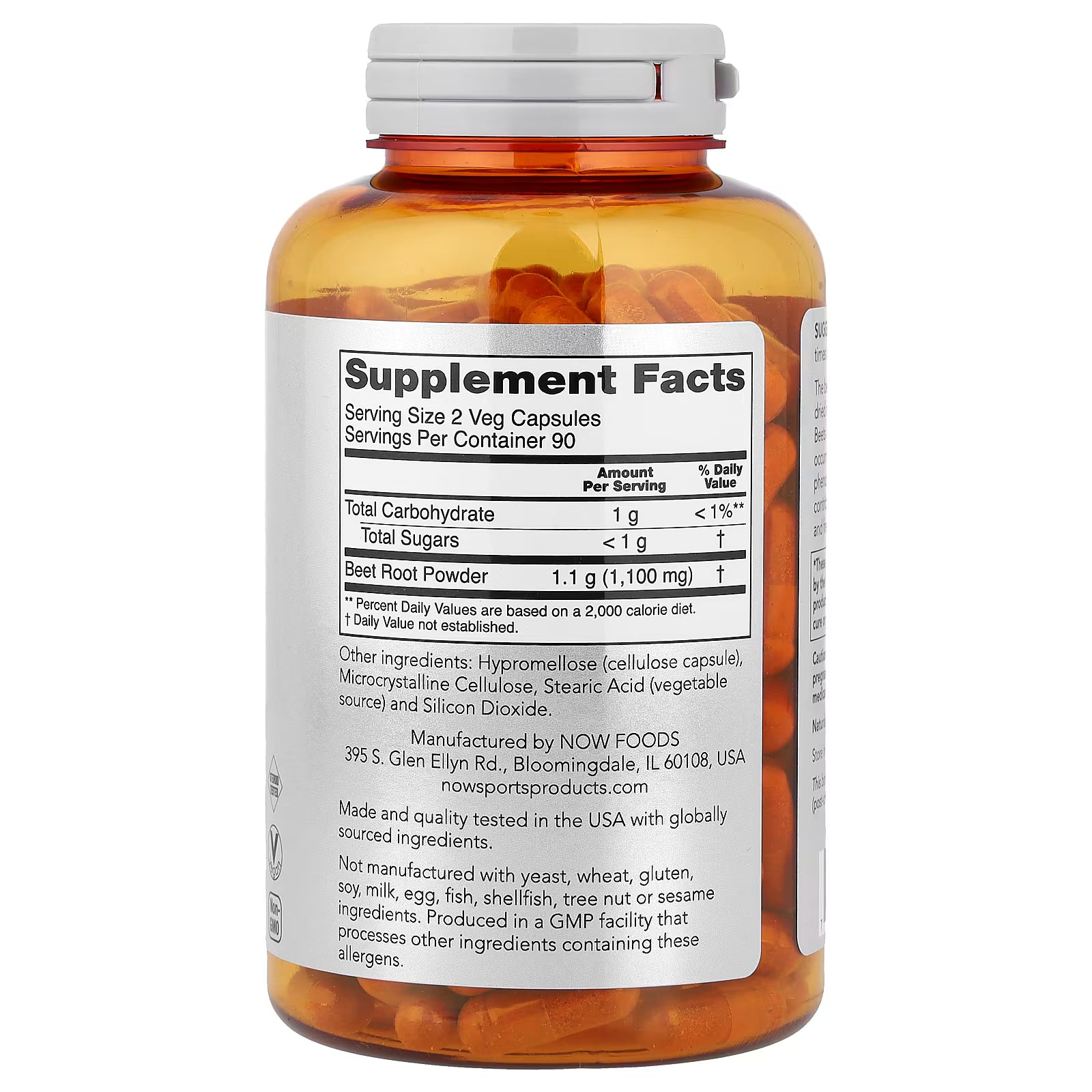 Beet Root Sports Nutricion 180 Capsulas NOW SPORTS