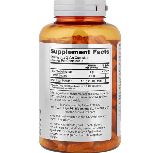 Beet Root Sports Nutricion 180 Capsulas NOW SPORTS