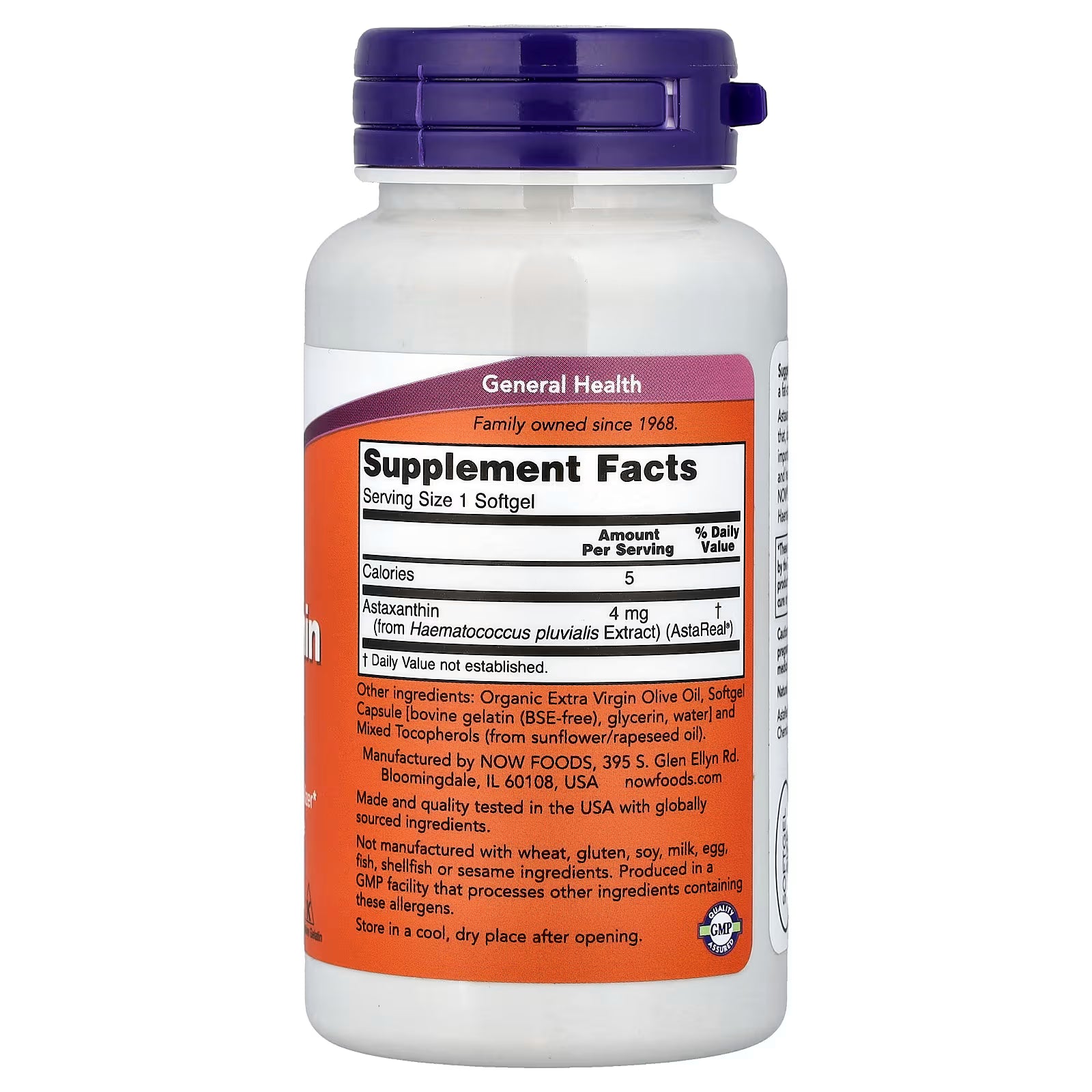 Astaxanthin 4 mg 90 Capsulas NOW