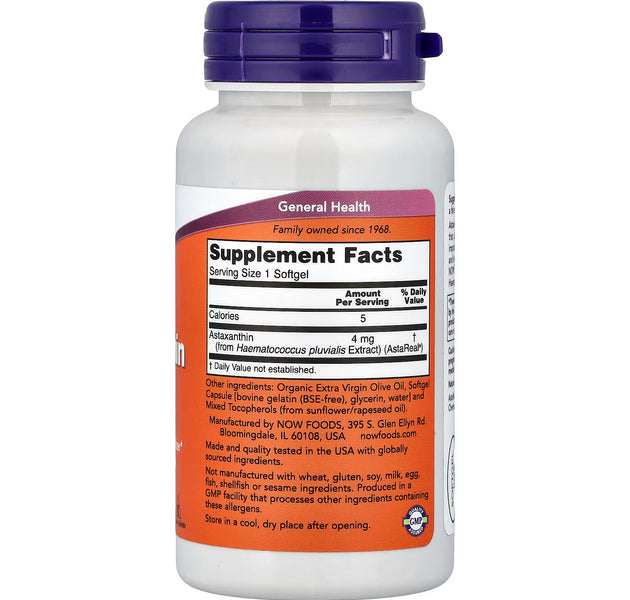 Astaxanthin 4 mg 90 Capsulas NOW