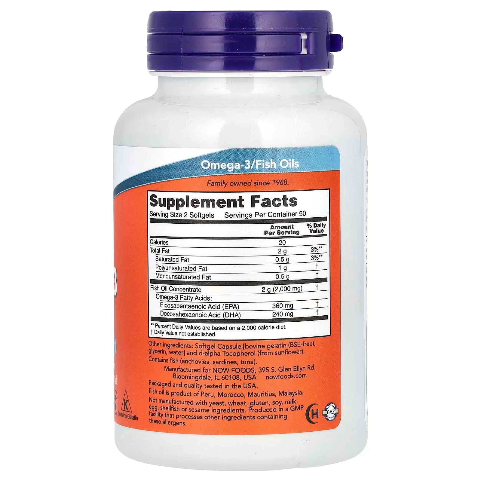 Omega-3 fish oil 100 Capsulas de NOW