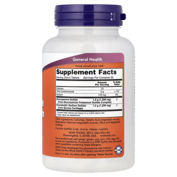 Extra Strength Glucosamine & Chondroitin 60 Capsulas NOW