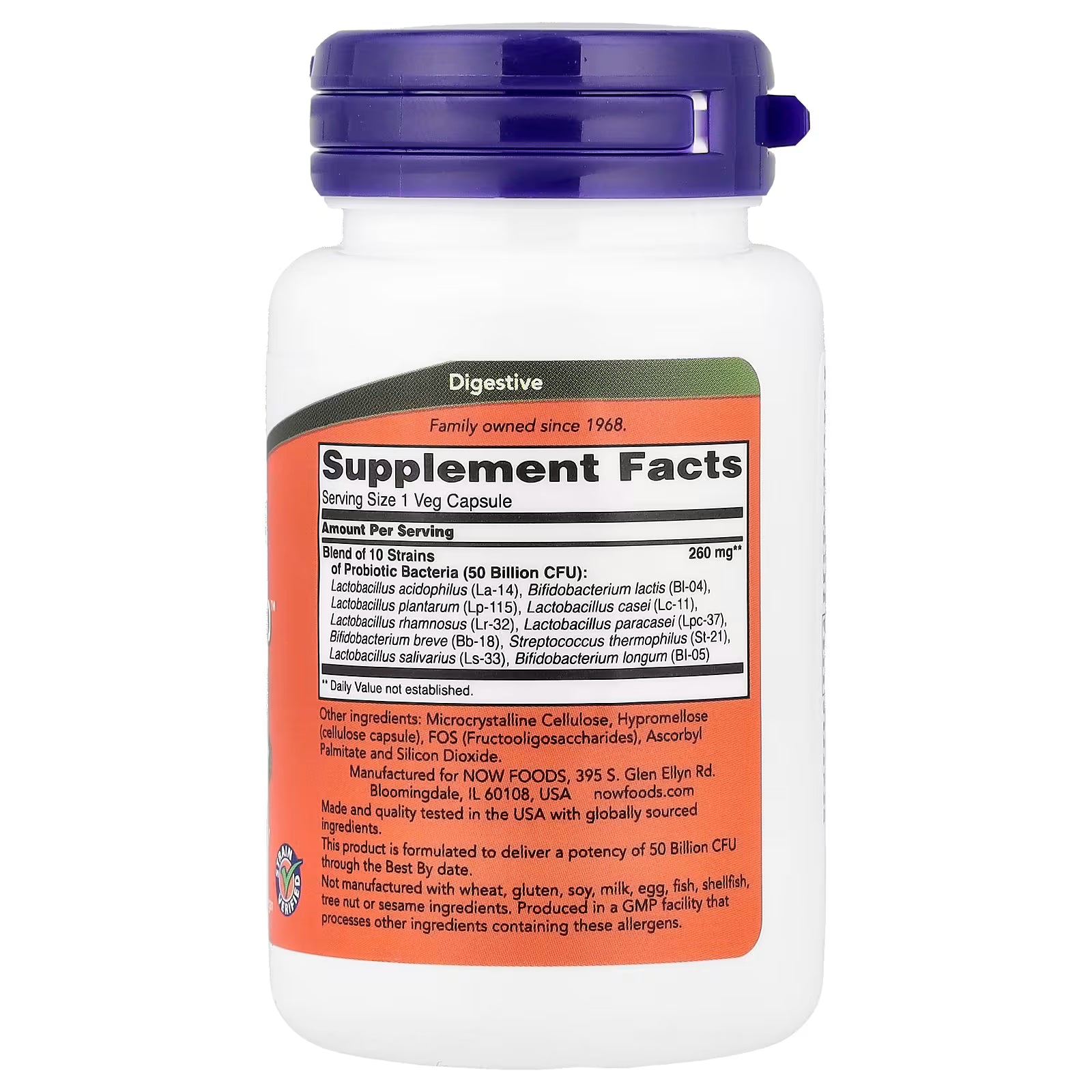 Probiotico- 10TM 50 Billion 50 Capsulas NOW