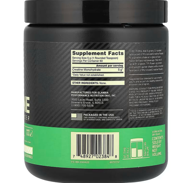 Creatine Micronized - 60 servicios Optimum Nutrition.