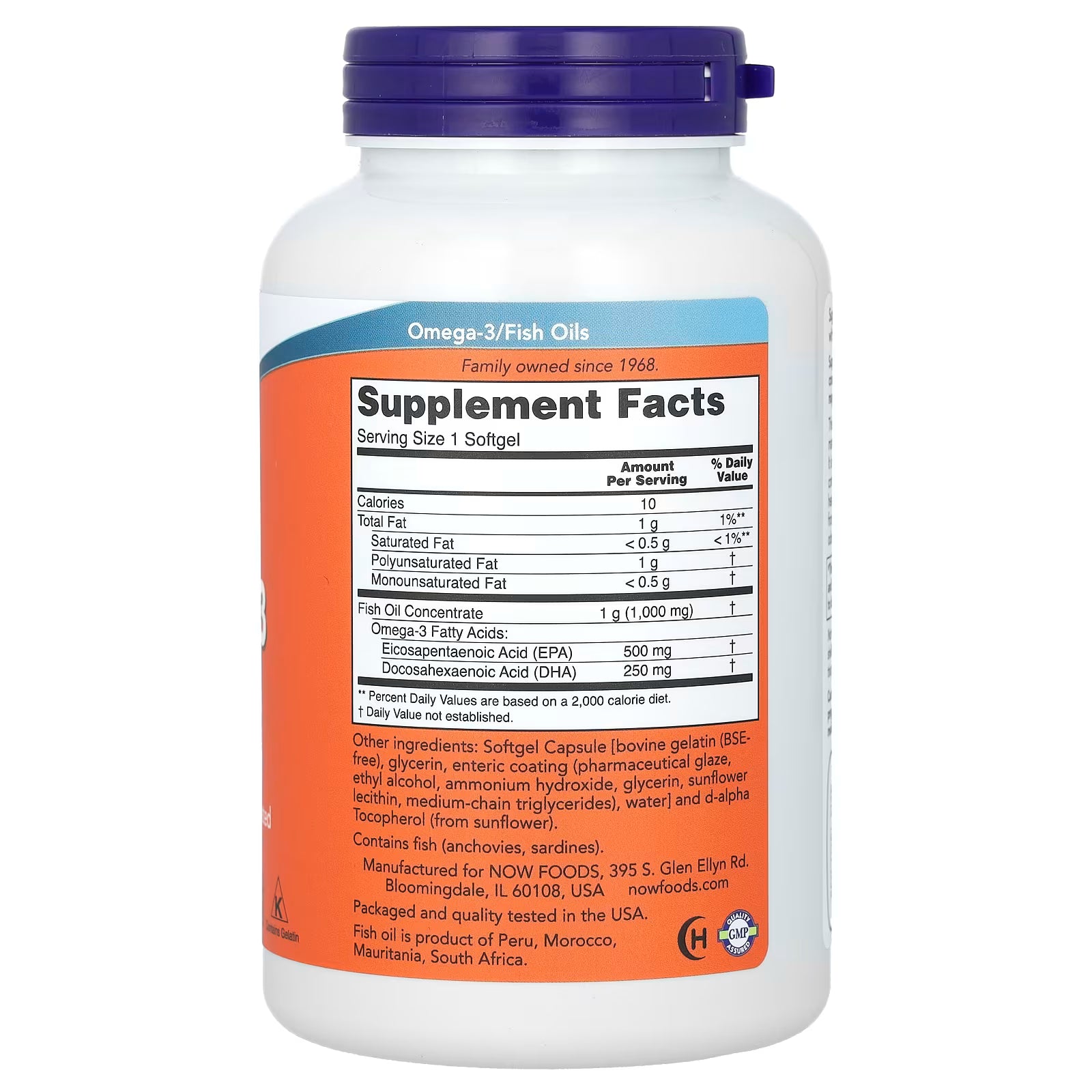 Ultra Omega-3 Fish Oil 180 Capsulas NOW