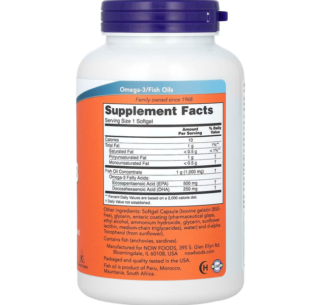 Ultra Omega-3 Fish Oil 180 Capsulas NOW