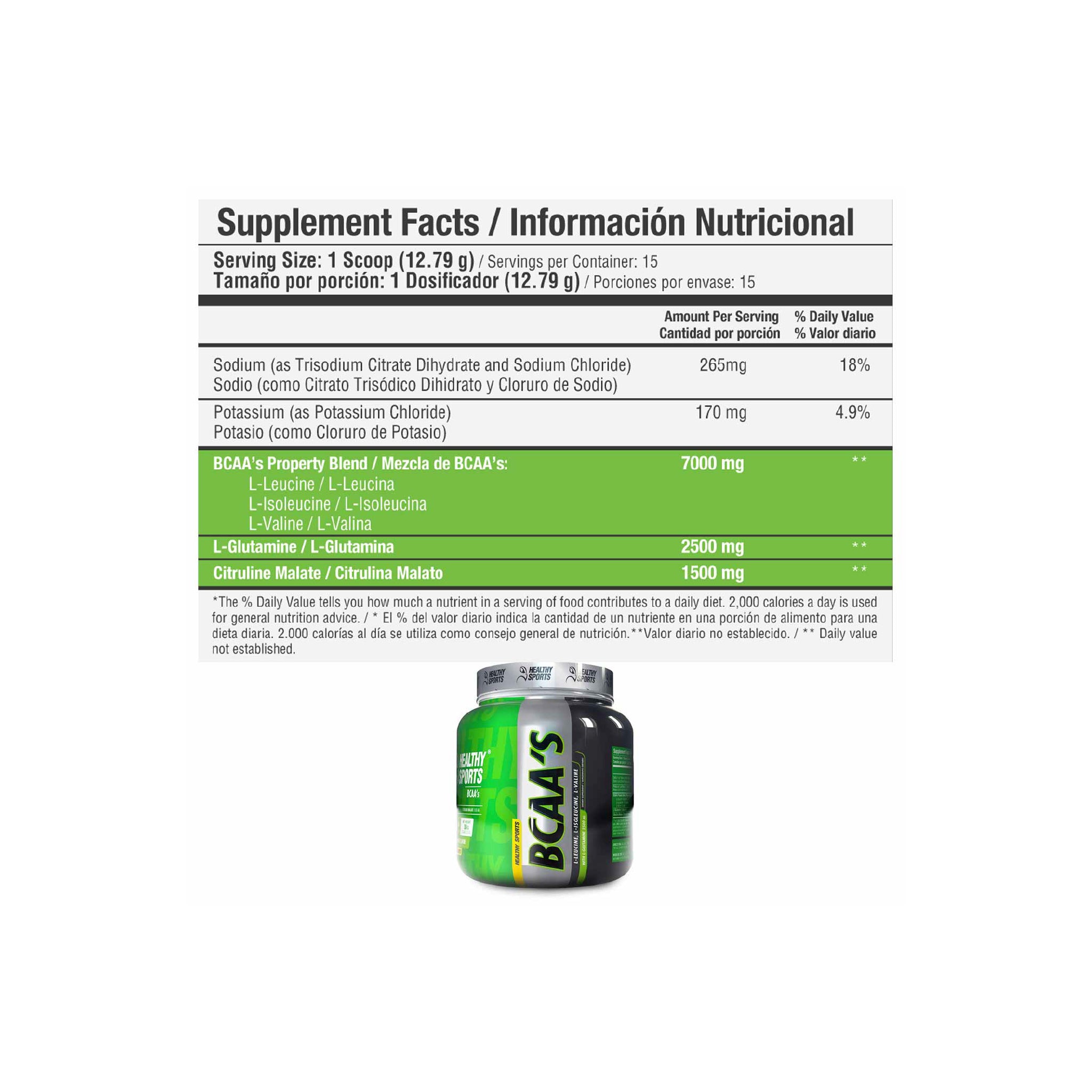 BCAA’S  15 servicios Healthy Sports
