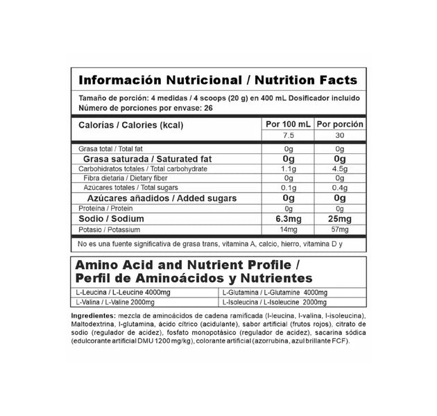 Aminoácido Nitro Shock 520g 26 servicios Nutramerican Pharma