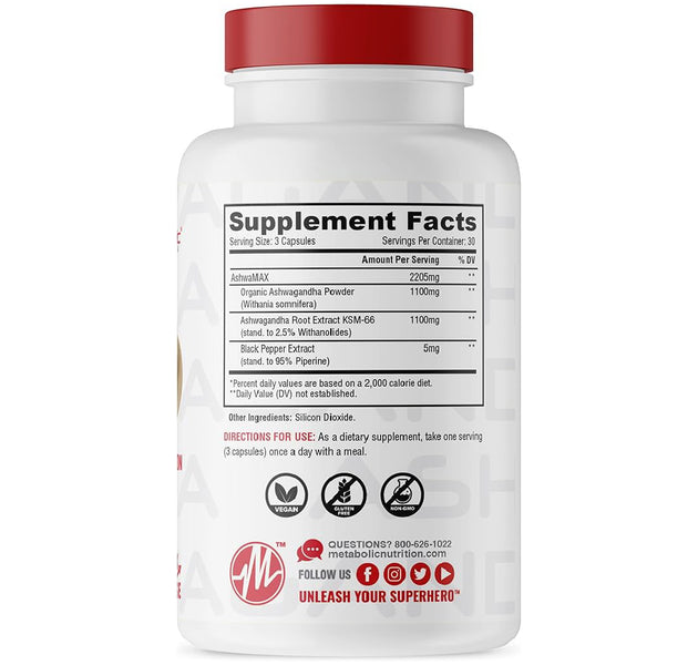 Ashwagandha 90 Capsulas Metabolic Nutrition