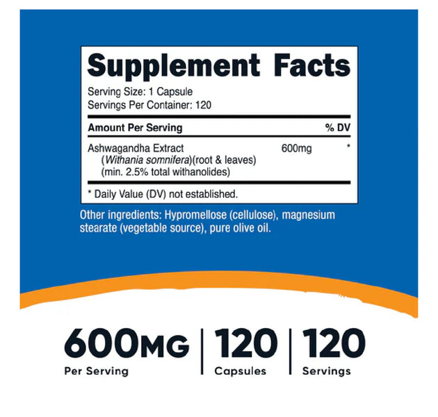 Ashwagandha 120 Capsulas Nutricost