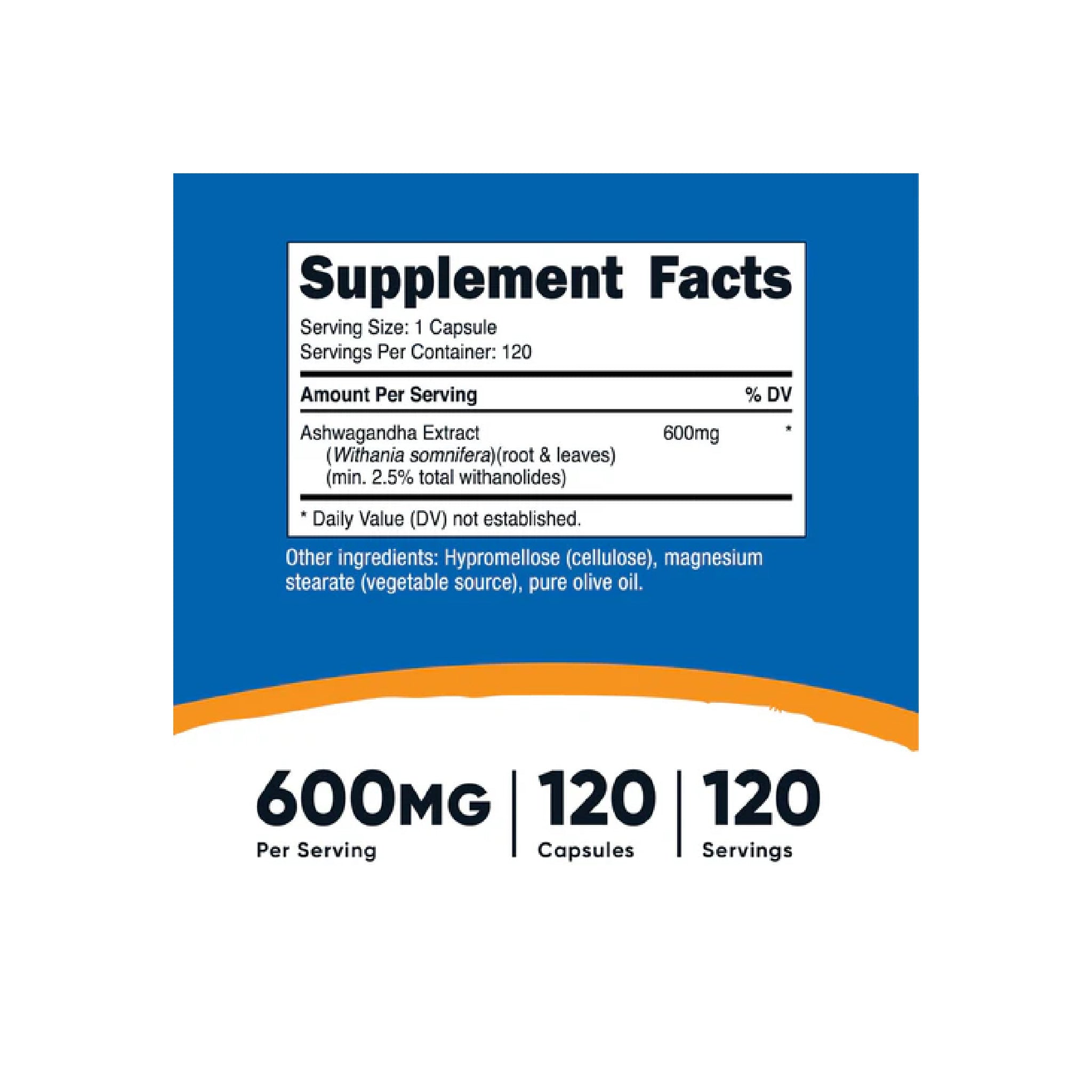 Ashwagandha 120 Capsulas Nutricost