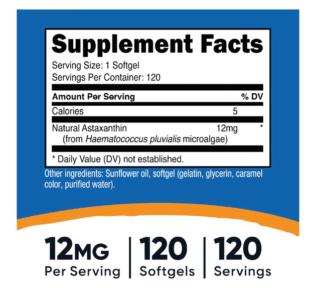 Astaxanthin 120 capsulas Nutricost