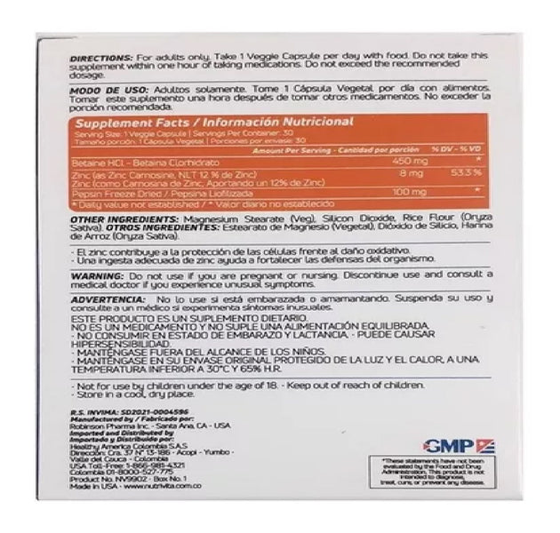 Betapepzinc 30 Capsulas Nutrivita