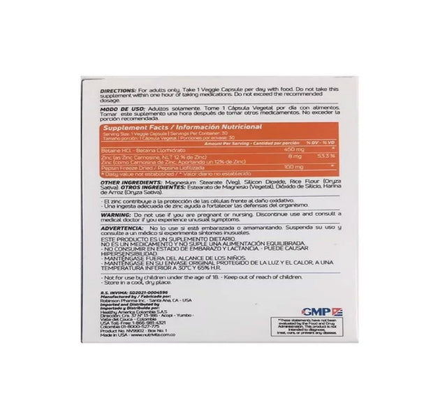 Betapepzinc 30 Capsulas Nutrivita