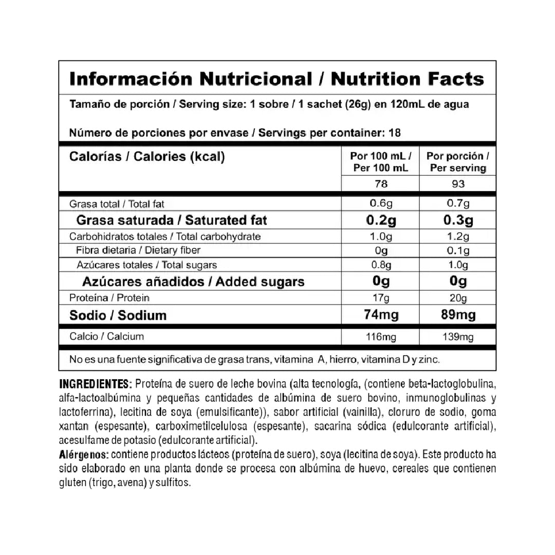 Proteína Bipro Classic Caja X18 Sachets Nutramerican Pharma