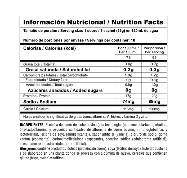 Proteína Bipro Classic Caja X18 Sachets Nutramerican Pharma