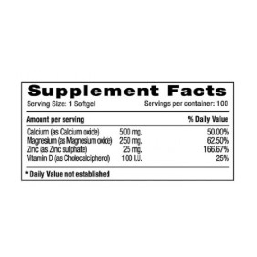 CAL-MAG-ZINC Plus vitamina D 100 tabletas Millenium Natural Systems