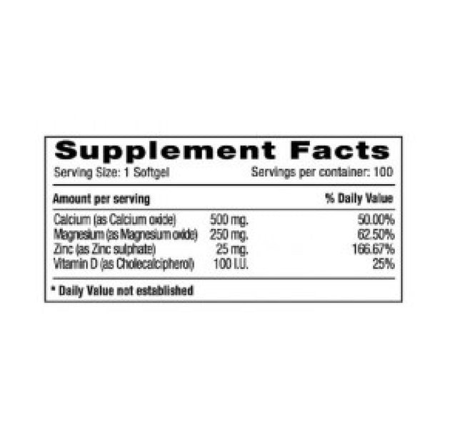 CAL-MAG-ZINC Plus vitamina D 100 tabletas Millenium Natural Systems