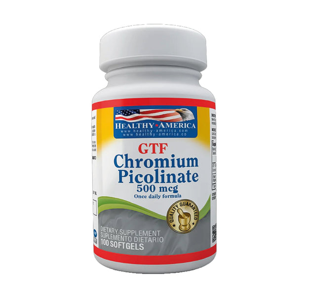 GTF Chromium Picolinate 500 mcg 100 tabletas Healthy America
