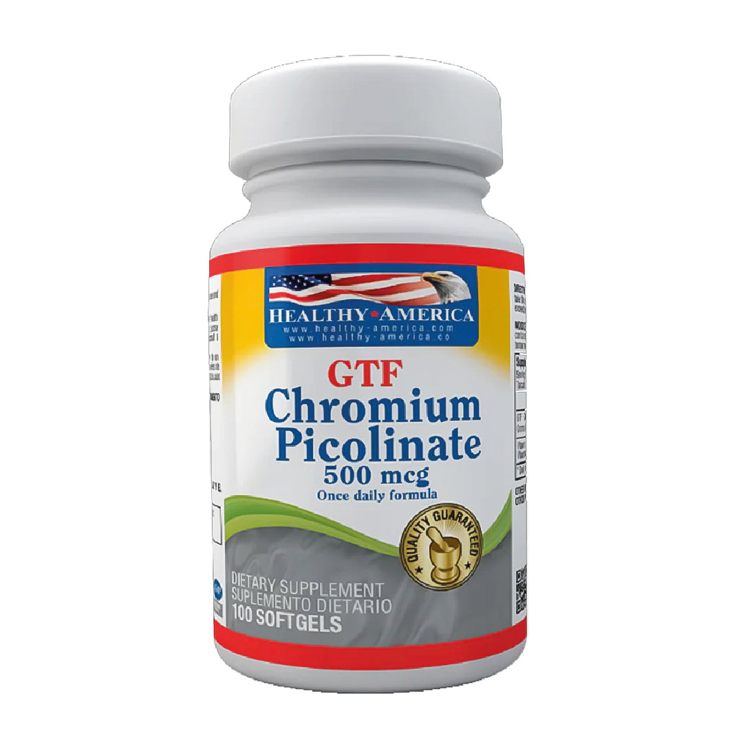 GTF Chromium Picolinate 500 mcg 100 tabletas Healthy America
