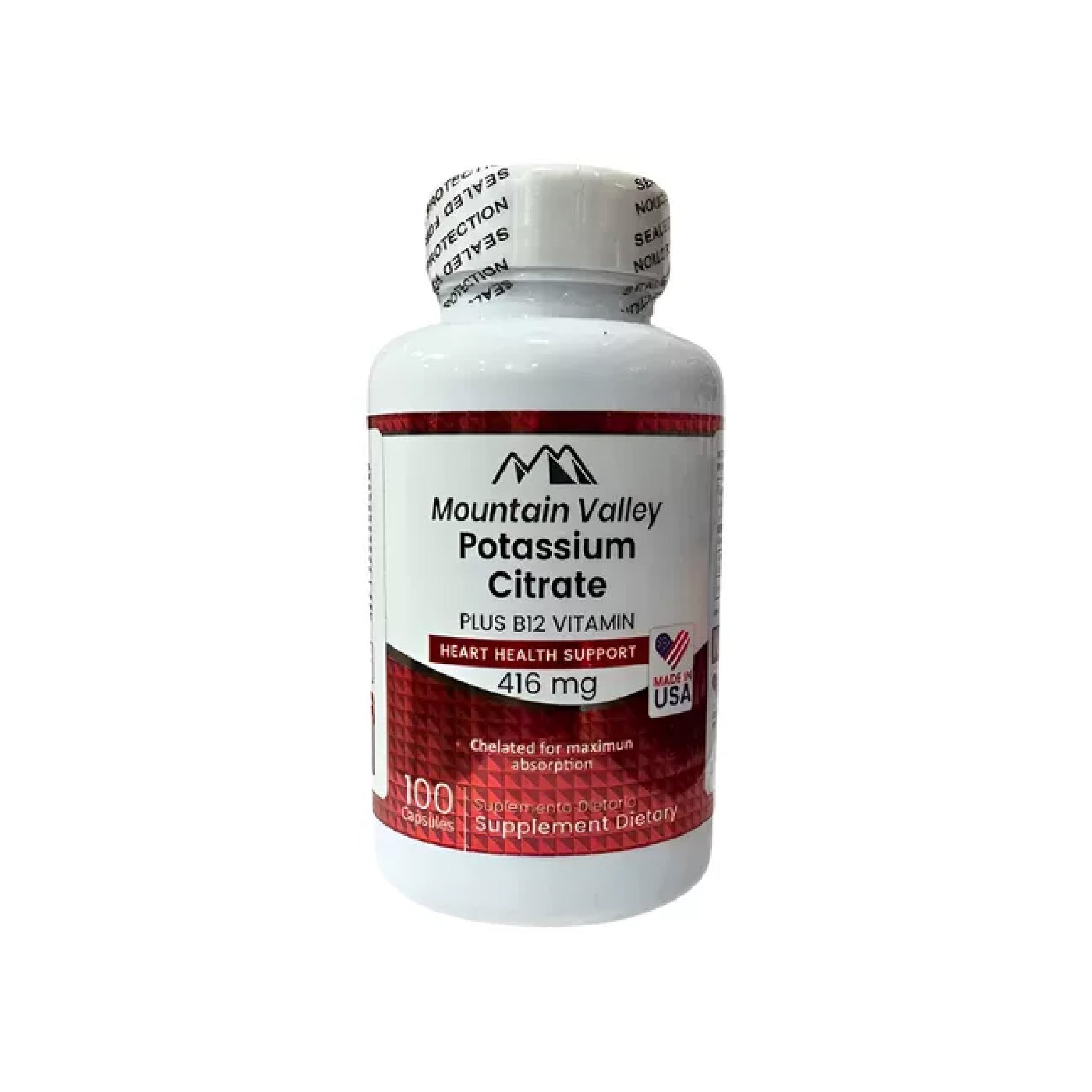 Potassium Citrate plus Vitamina B12 100 Cápsulas Mountain Valley