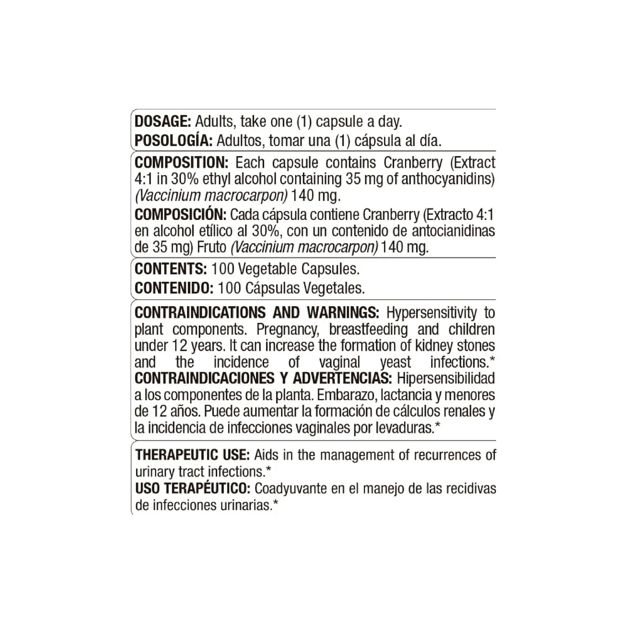 Cranberry 100 Capsulas Medical Green
