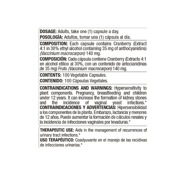 Cranberry 100 Capsulas Medical Green