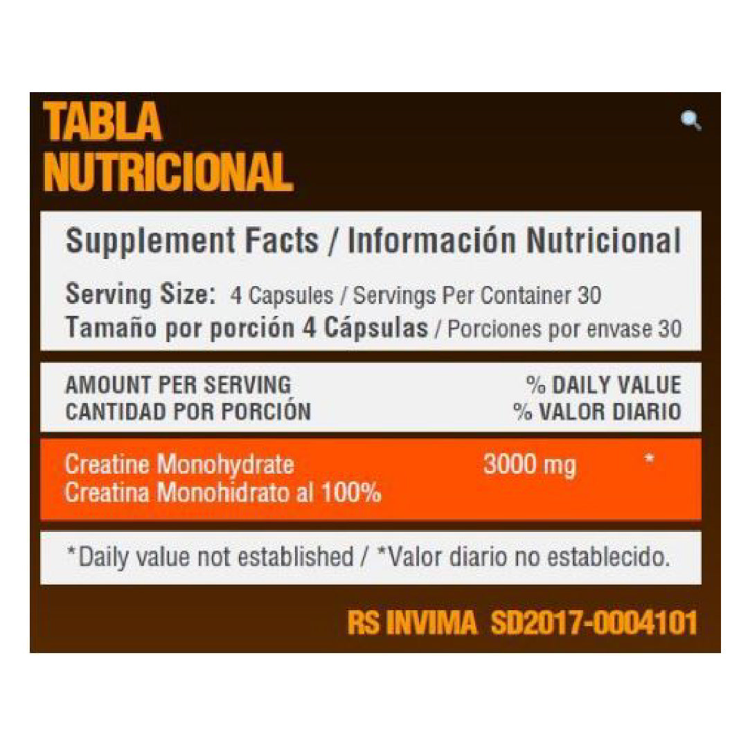 Creatine monohiydrate 3000mg x120 caps Healthy Sports