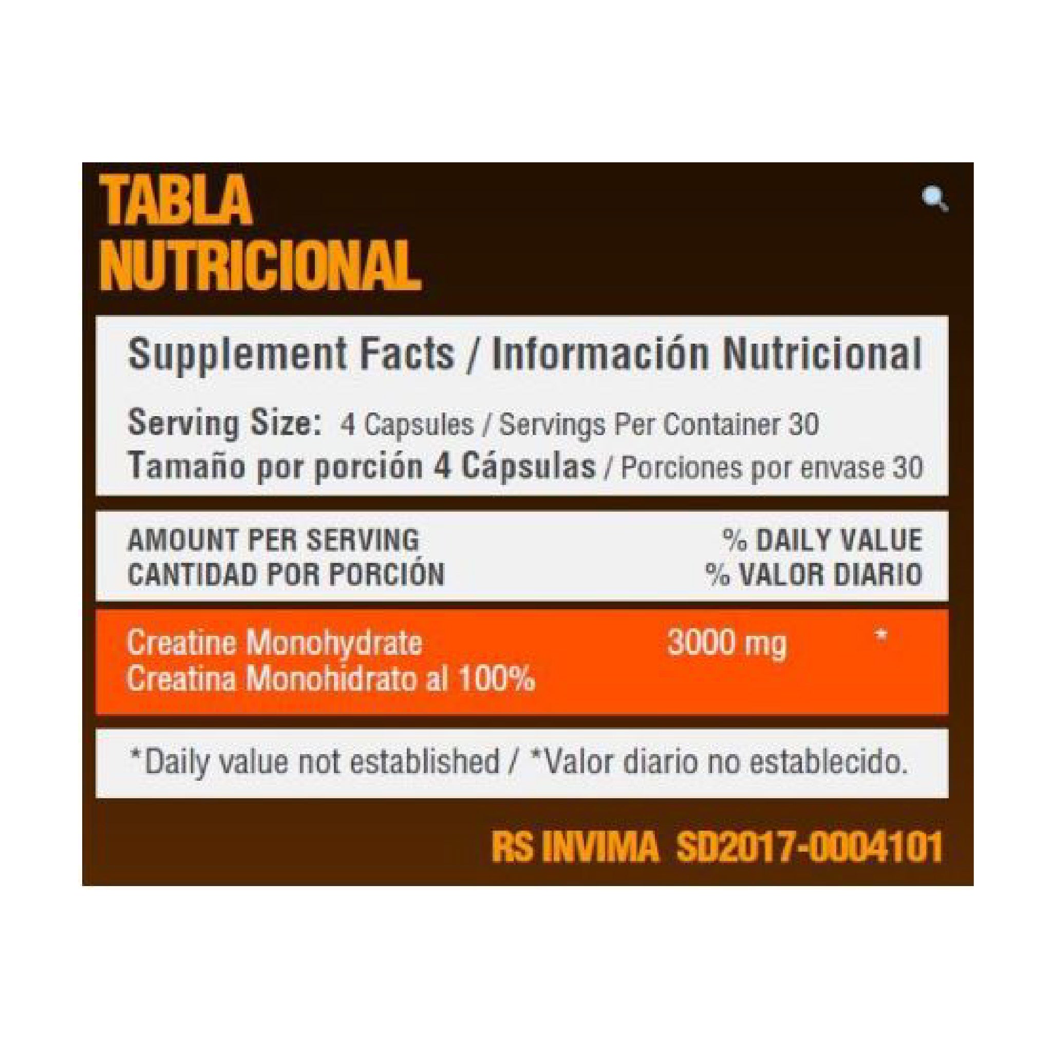 Creatine monohiydrate 3000mg x120 caps Healthy Sports