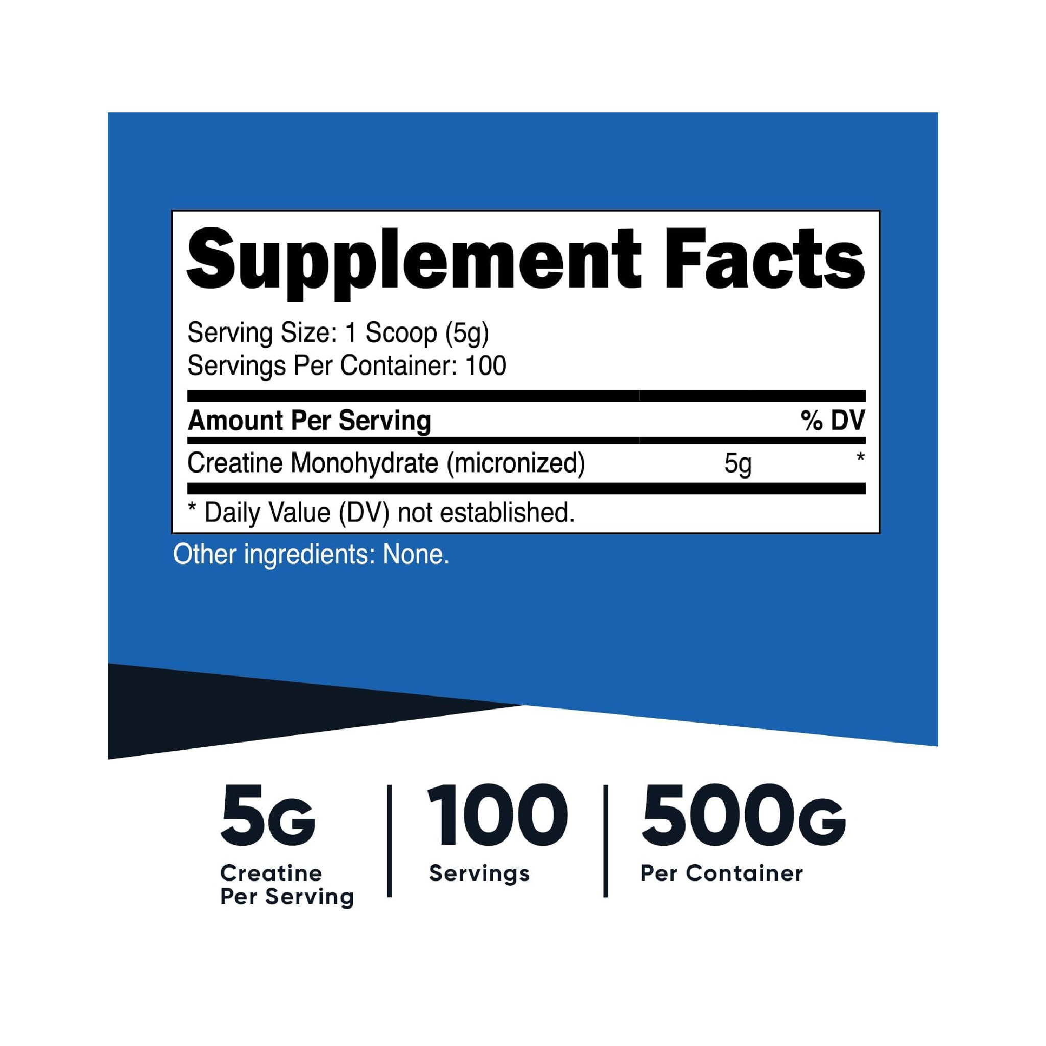 Creatine Monohydrate 100 servicios Nutricost
