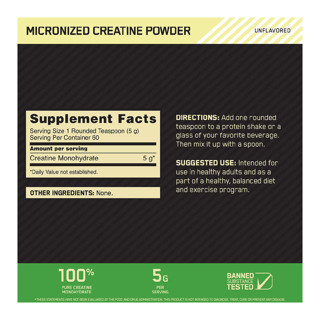 Creatine Powder Micronized 60 servicios Optimum Nutrition