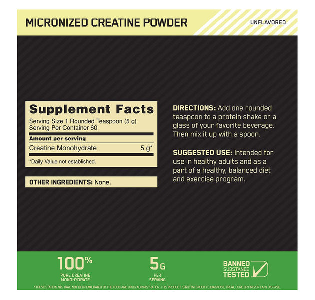 Creatine Powder Micronized 60 servicios Optimum Nutrition