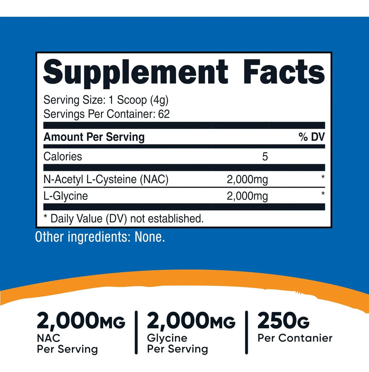 Nac + Glicina 250gr Nutricost