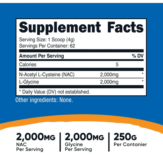 Nac + Glicina 250gr Nutricost