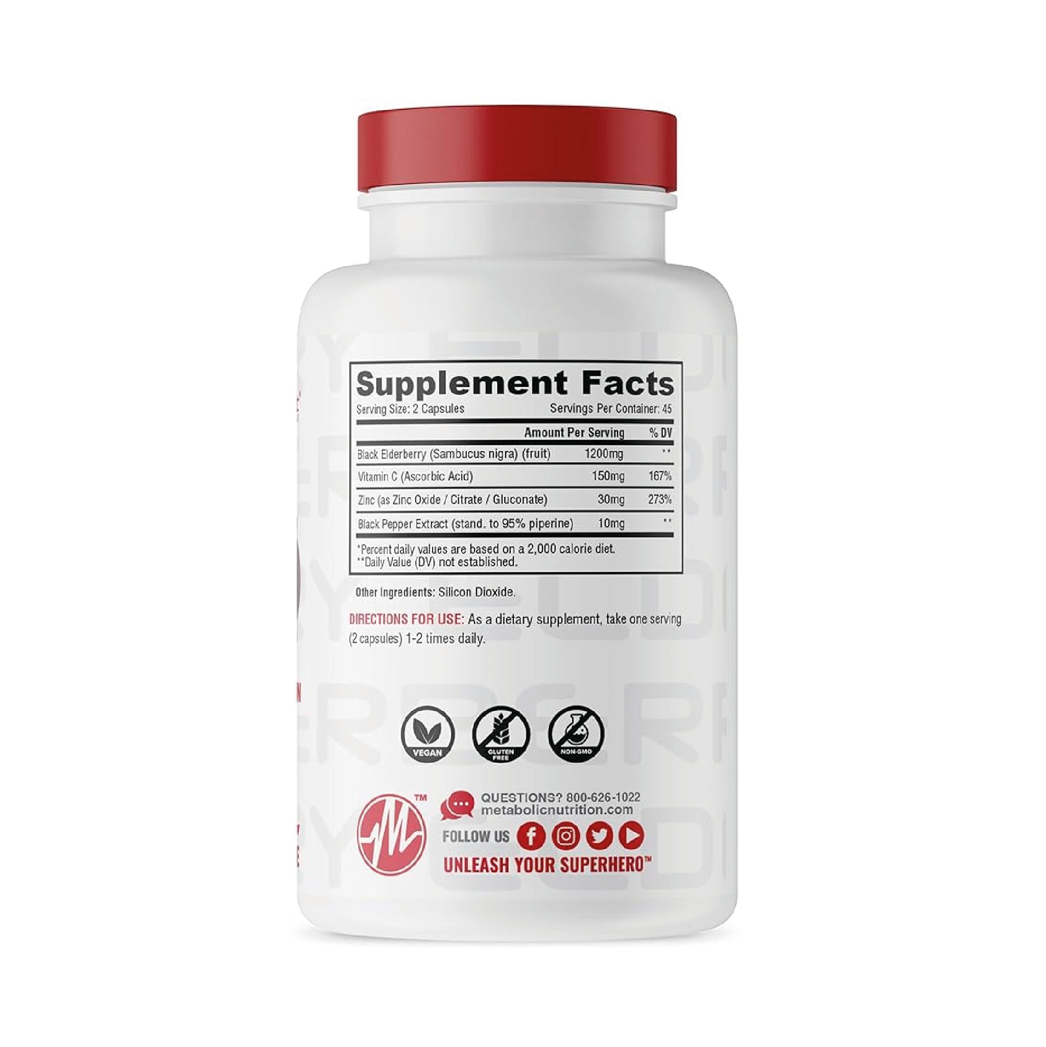 Elderberry 90 Capsulas Metabolic Nutrition