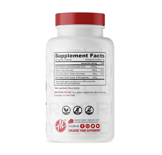 Elderberry 90 Capsulas Metabolic Nutrition