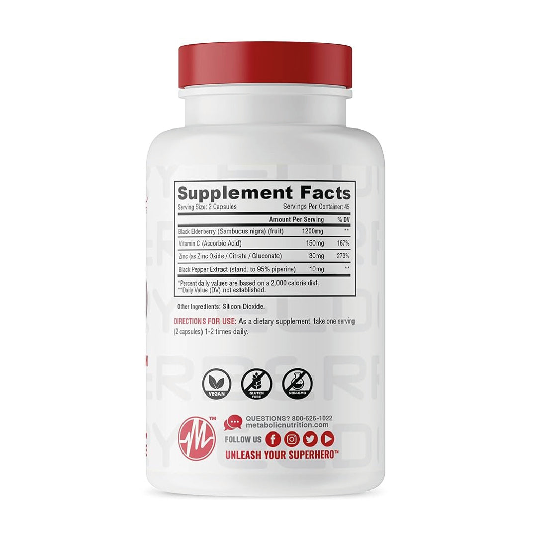 Elderberry 90 Capsulas Metabolic Nutrition