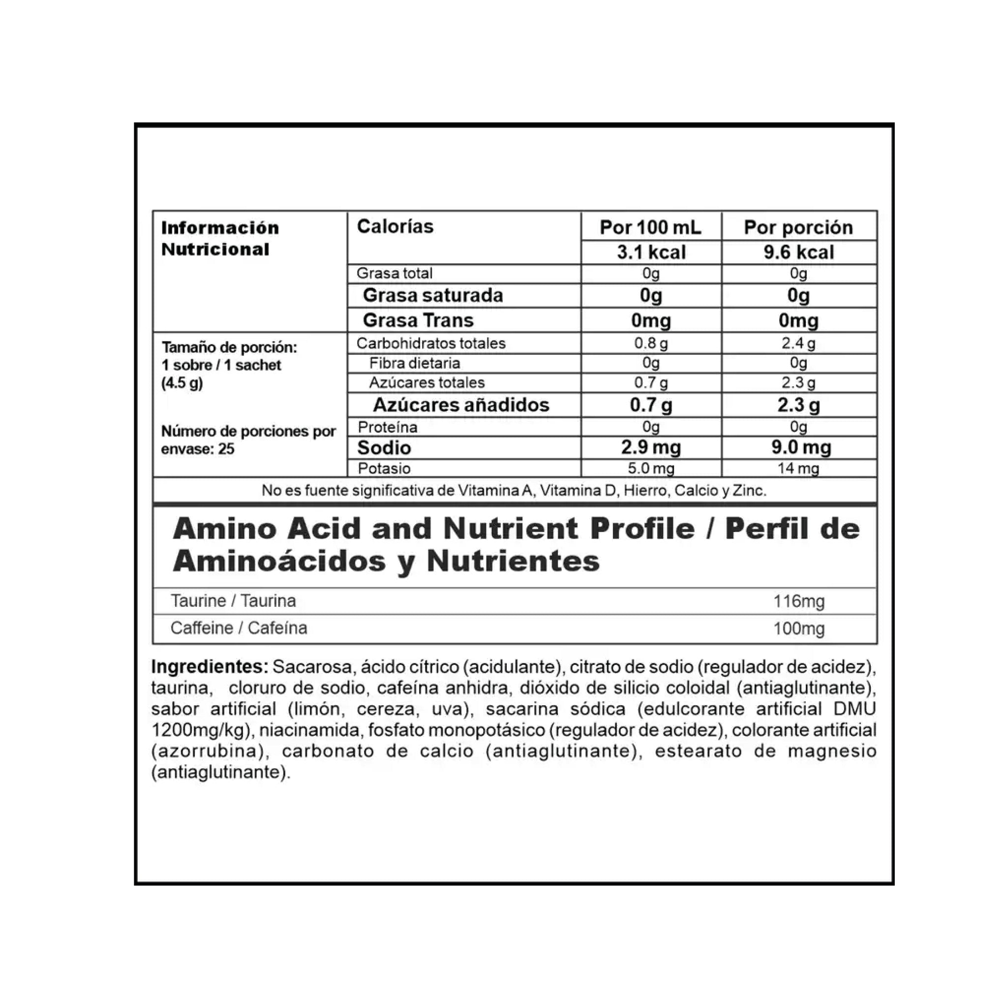 Energizante Energy X 25 sobres Nutramerican Pharma