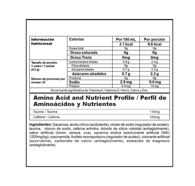 Energizante Energy X 25 sobres Nutramerican Pharma