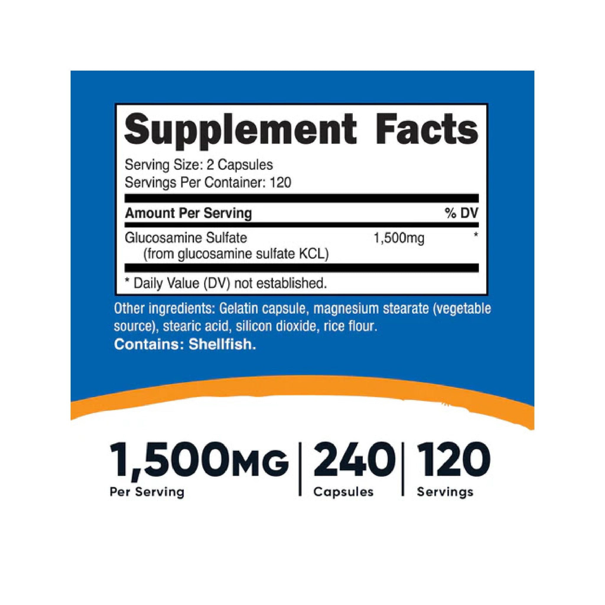 Glucosamine sulfate 240 Capsulas Nutricost