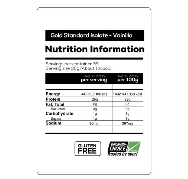 Proteína Gold Standard 100% Isolate 2.91 Libras Optimum Nutrition