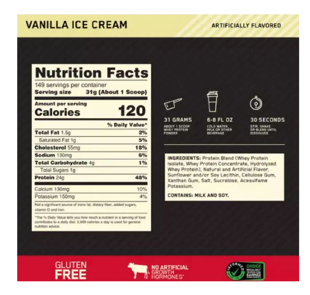 Proteína Gold Standard 100% Whey 10 Libras Optimum Nutrition