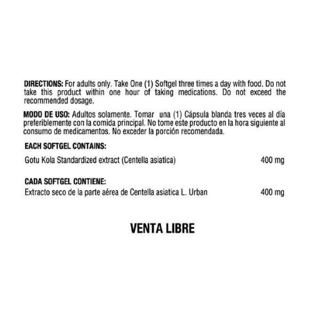 Gotu Kola Centella Asiatica 60 Capsulas Healthy America