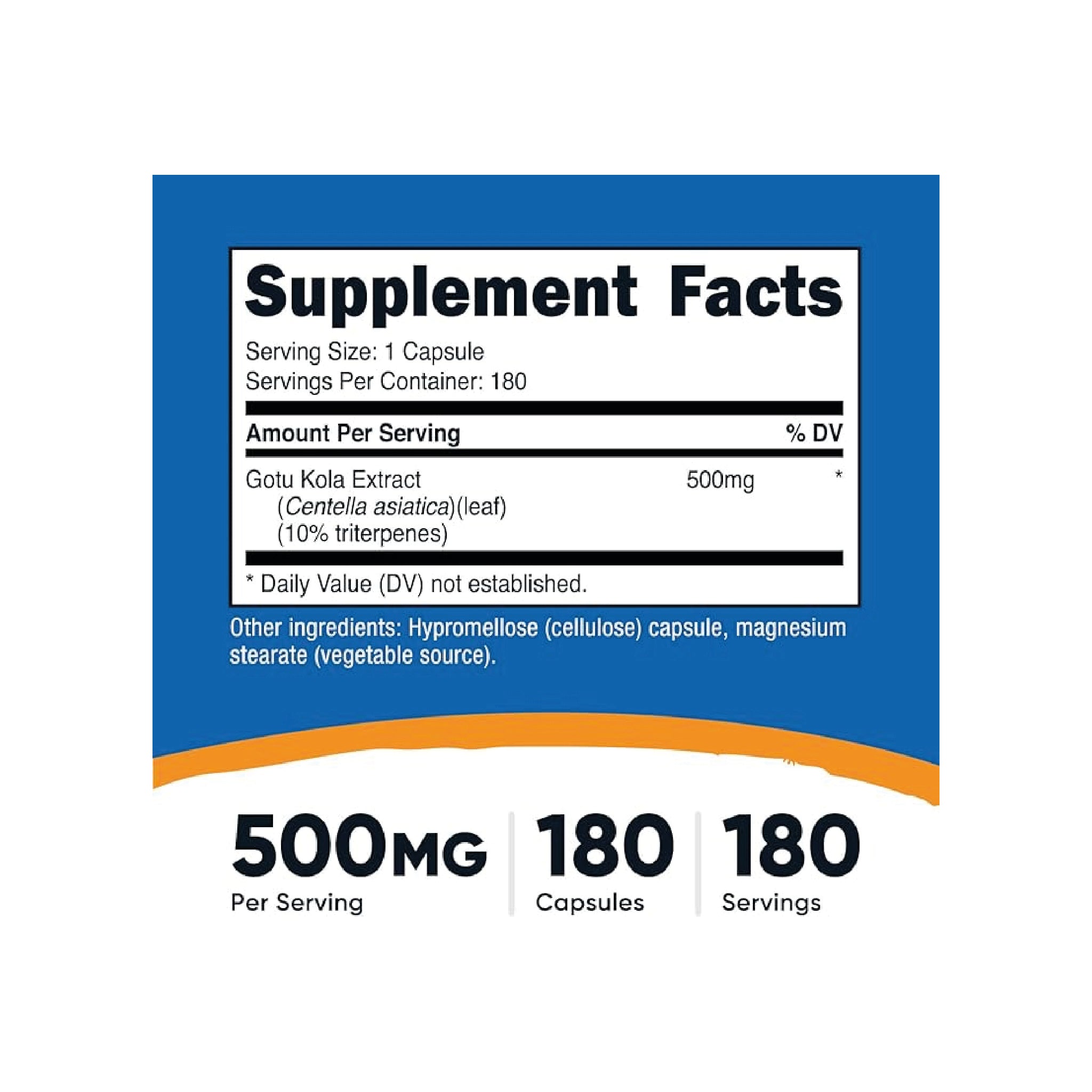 Gotu Kola 180 Capsulas Nutricost