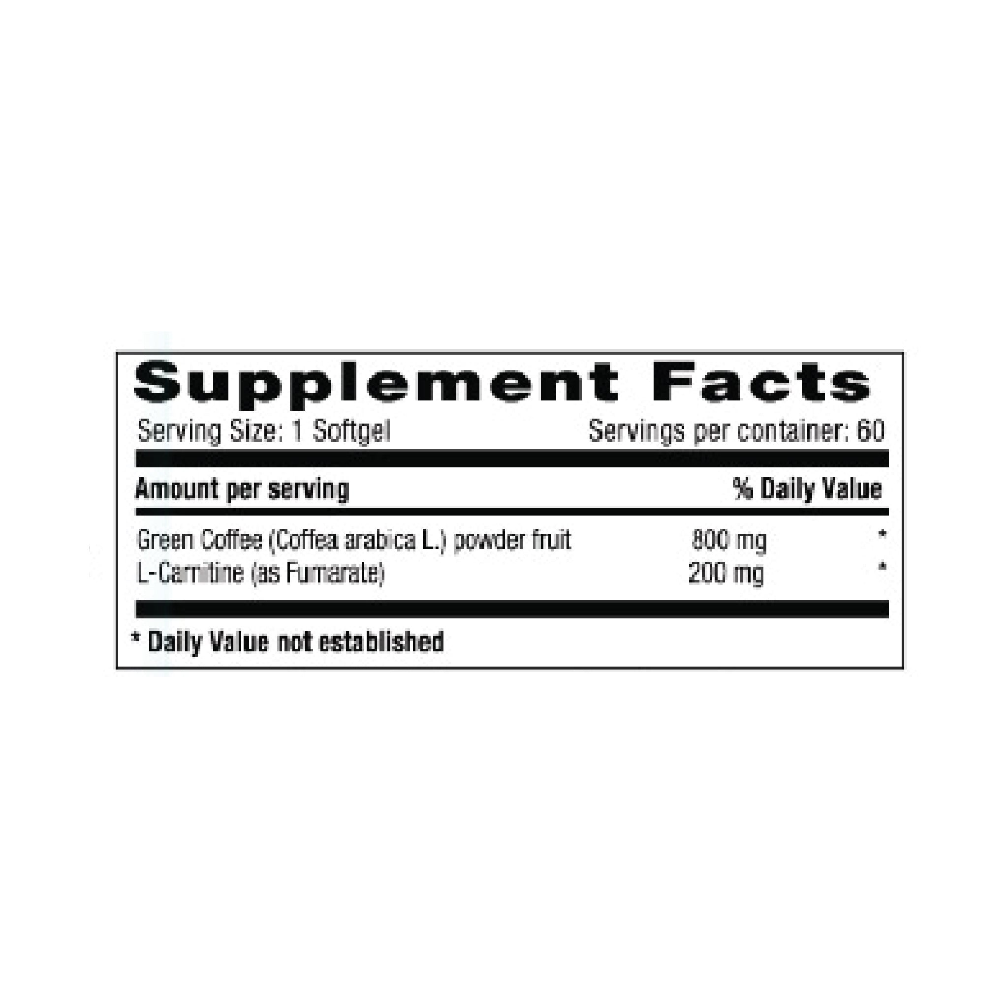 Green Coffee Plus L-Carnitine 60 Capsulas Natural Systems