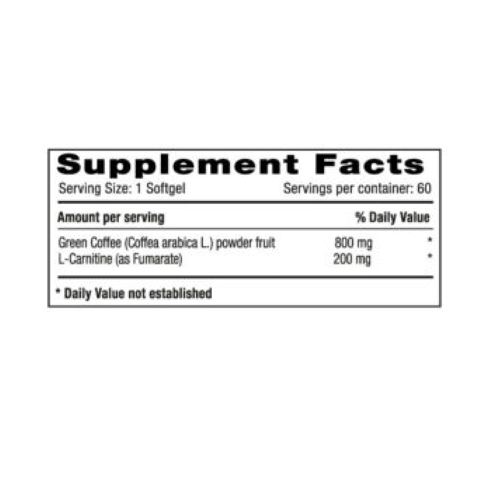 Green Coffee Plus L Carnitine 60 tabletas Natural Systems
